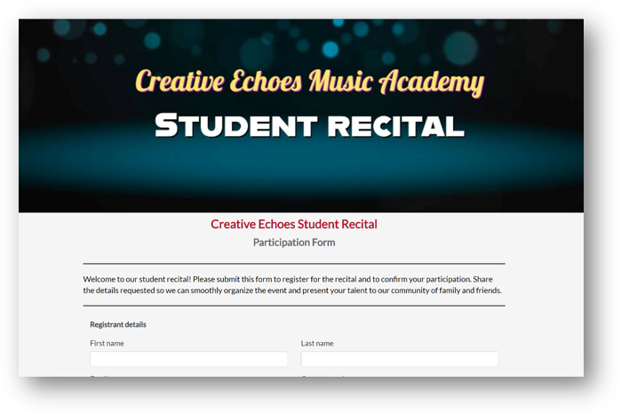 Organize recitals efficiently