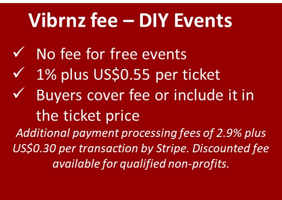 Vibrnz fee for events platform